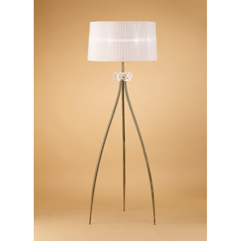 Lampadaire LOEWE 3xE27 - laiton / blanc 