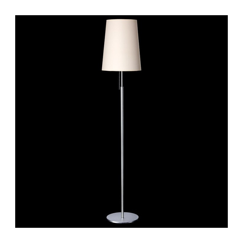 Lampadaire BELL E27 - acier brossé / blanc 