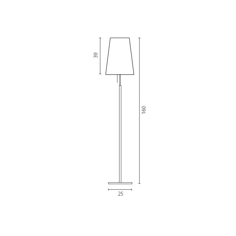 Lampadaire BELL E27 - acier brossé / blanc 