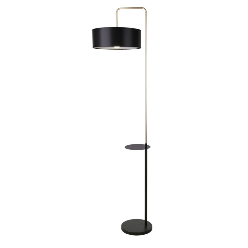 Lampadaire avec une étagère IMPACT E27 - noir / or 