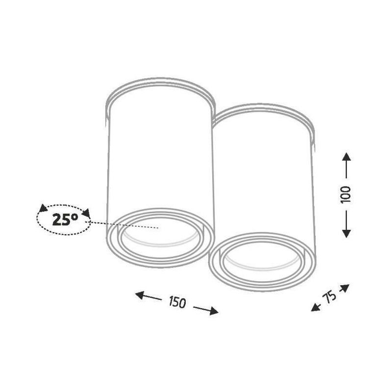 Downlight OSAKA 1120 2xGU10 - noir 