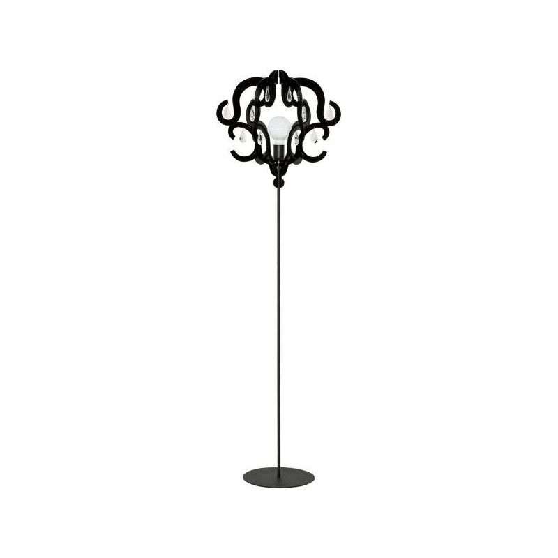 Lampadaire KATERINA E27 - noir / cristaux 