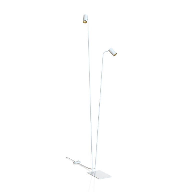 Lampadaire MONO 2xGU10 - blanc / laiton 