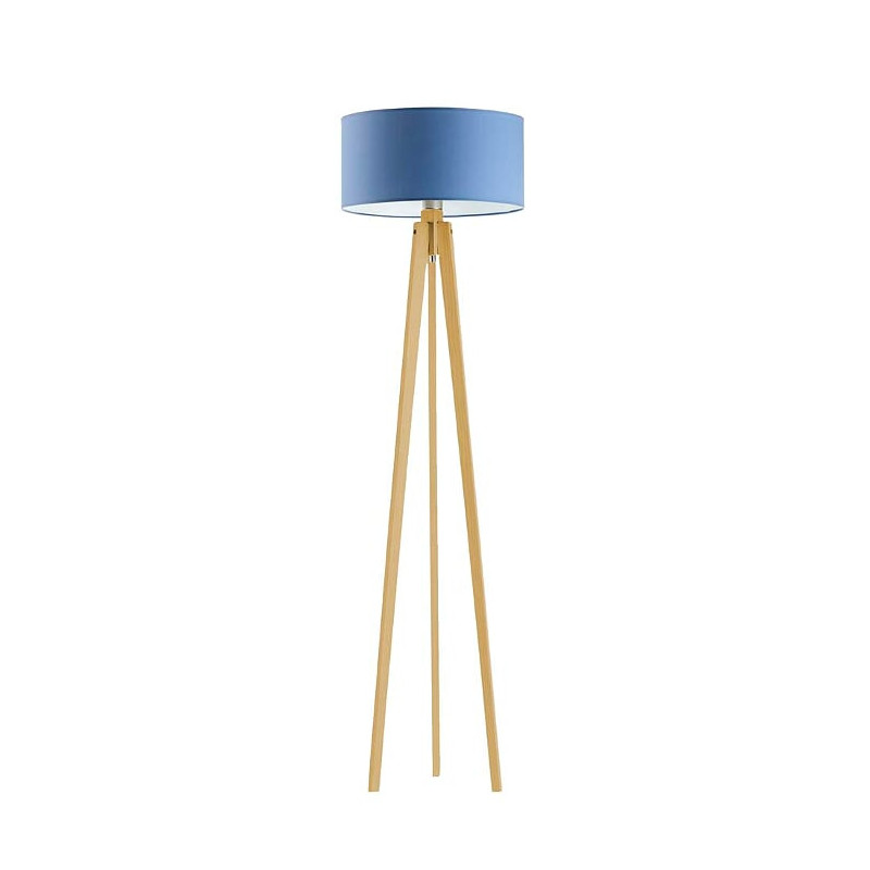 Lampadaire MIAMI E27 - chêne / bleu 