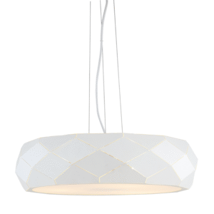 La traduction en français du titre du produit est : "Lustre suspendu REUS 3xE27 - blanc