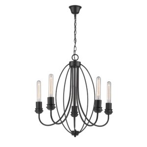 Le titre du produit en français est : "Lustre CANARIA 5 5xE27 - noir