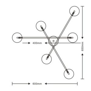Le titre du produit en français est : "Lustre DORADO 6C 6xG9 - doré
