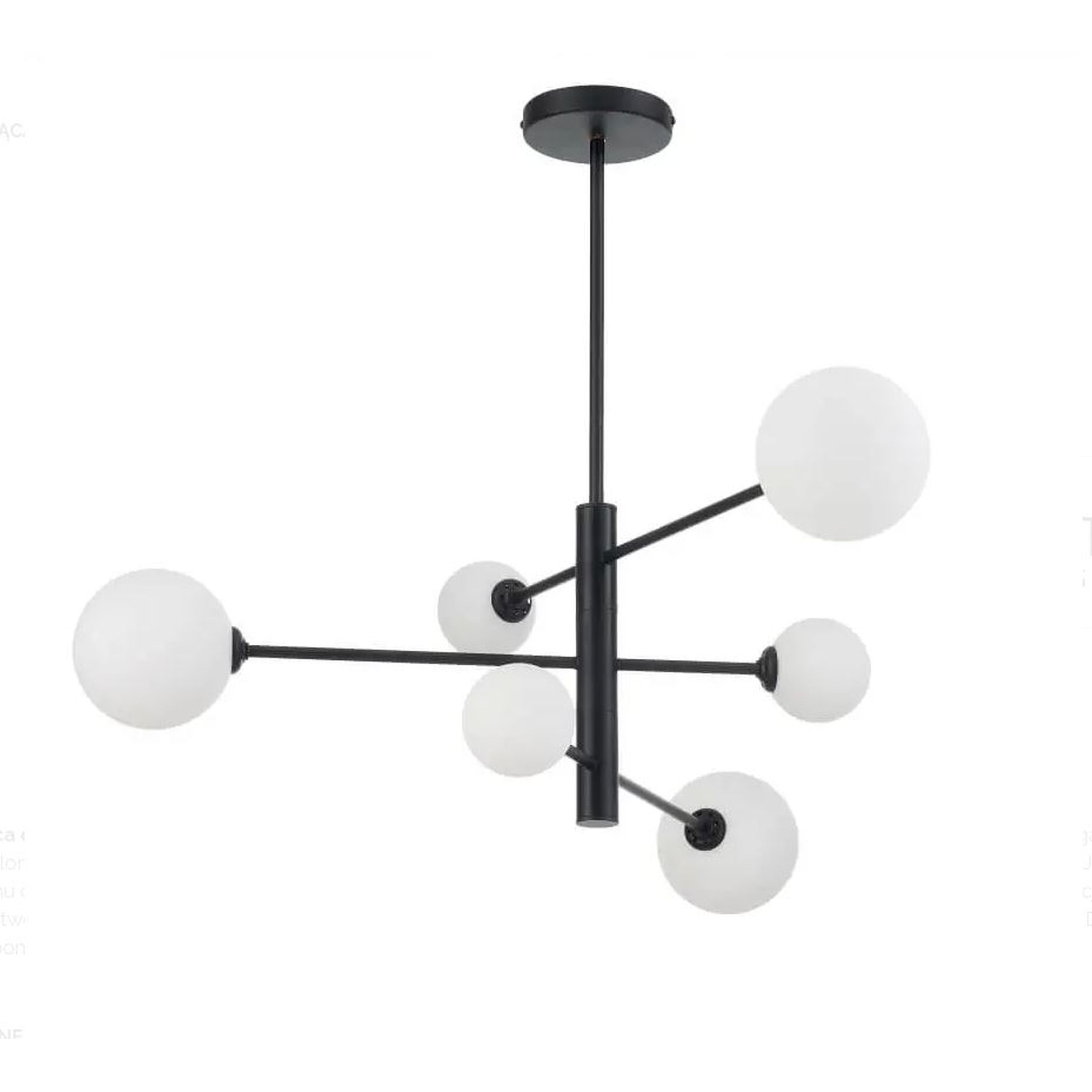 Suspension Dorado 6 Globes Noir - Éclairage Élégant et Intemporel Le titre du produit en français serait : "Suspension DORADO 6xG9 - noir