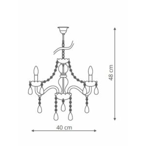 Le titre du produit traduit en français est : "Lustre CRISTALLO 3 3xE14 - chrome/transparent