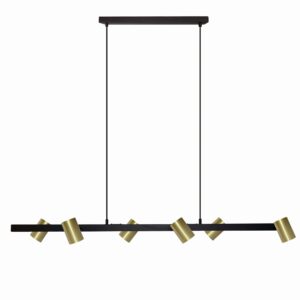 Le titre du produit traduit en français est : "Lustre suspendu SNOW 6xGU10 - noir/or