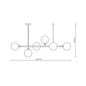 Le titre du produit traduit en français est : "Suspension ALISA 6xE14 - doré/blanc