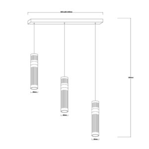 Lustre AMBIENTE 3x6W LED CCT 3000K/4000K/6000K - doré