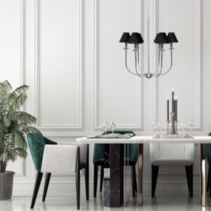 lustre GLAMOUR 6xE14 - argent/noir