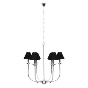 lustre GLAMOUR 6xE14 - argent/noir