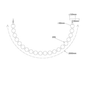Lustre suspendu DORADO ROPE 2m LED CCT 3000/4000/6000 - doré
