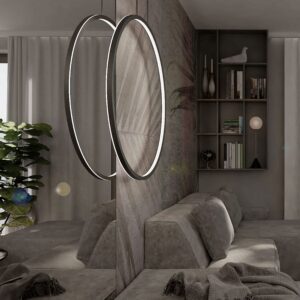 Plafonnier MIRROR L LED 47W CCT 3000-6000K IP44 - noir