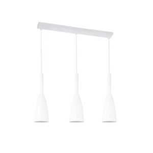 Plafonnier suspendu SOLIN à 3 douilles E27 blanc