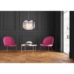 Plafonnier suspendu VETRO 5xE14 chromé/translucide