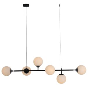 Suspension ALISA 6xE14 - noir/blanc