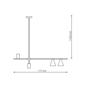 Suspension ARIZONA 4 LIGNES GU10 noir/or