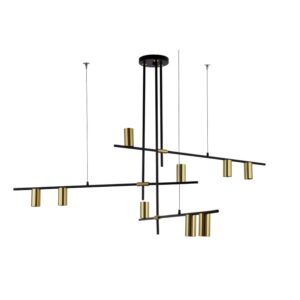 Suspension ARIZONA 9 LUMIÈRE GU10 noir/or