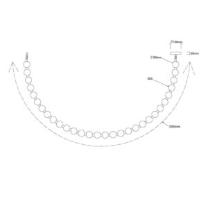 Suspension lumineuse DORADO ROPE 3m LED CCT 3000/4000/6000 - doré