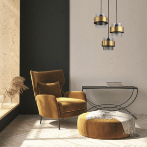 Suspension MIELE 3xE27 - doré/fumé