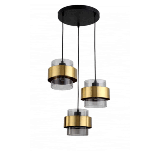 Suspension MIELE 3xE27 - doré/fumé