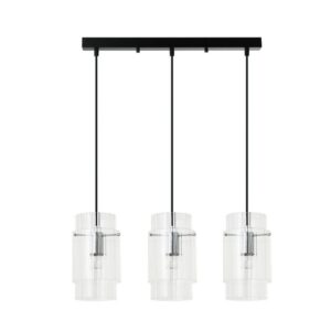 Suspension SAVONA 3 3xE27 - noir/translucide