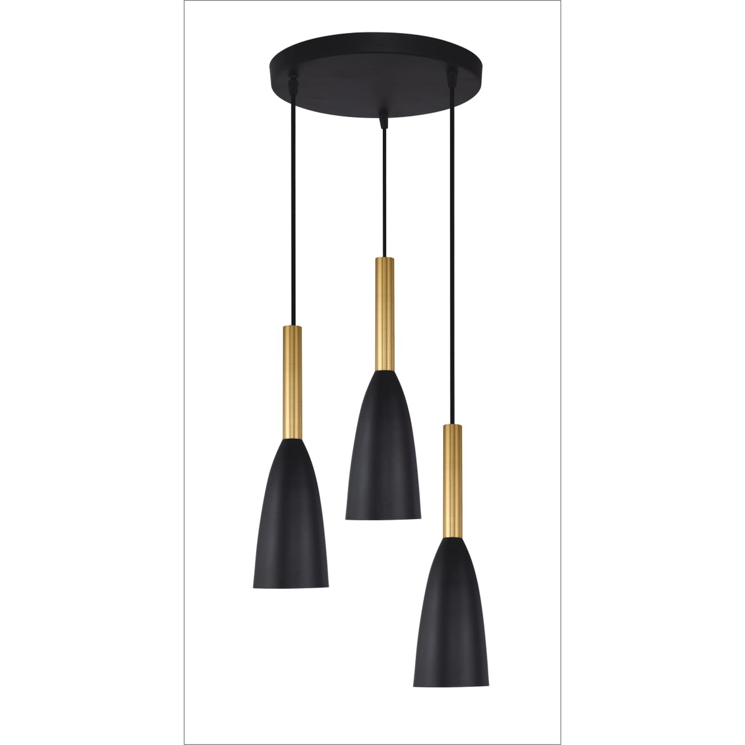 Suspension SOLIN 3xE27 noir/or Suspension SOLIN 3xE27 noir/or