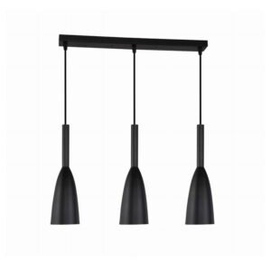 Suspension SOLIN à 3 ampoules E27 noires