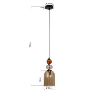 Suspension TROPEA 1 moyenne E27 - fumé/noir