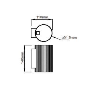 Applique haut/bas TOKIO 1 G9 - noir