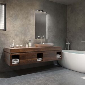 Applique murale de salle de bain NEVADA L LED 20W 4000K IP44 - noire