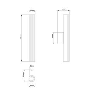 Applique murale LINEA LED 8W 45cm CCT 3000K/4000K/6000K IP44 - doré