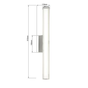 Applique murale LINEA LED 8W 61cm CCT 3000K/4000K/6000K IP44 - chrome