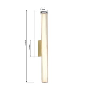 Applique murale LINEA LED 8W 61cm CCT 3000K/4000K/6000K IP44 - doré