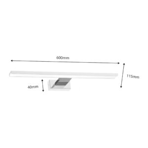 Applique murale Shine 60 cm 13,8W LED Blanc / Chrome