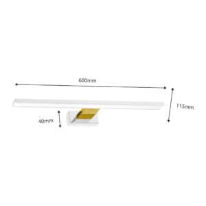Applique Murale Shine 60cm 13,8W LED Blanc / Doré