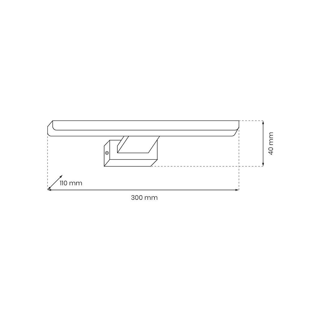Applique LED 7 W IP44 SHINE Chrome 30 cm 4000 K miroir salle de bain Applique murale SHINE CHROME 30 cm LED 7W