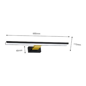 Applique murale SHINE NOIR/OR 60cm 13,8W LED