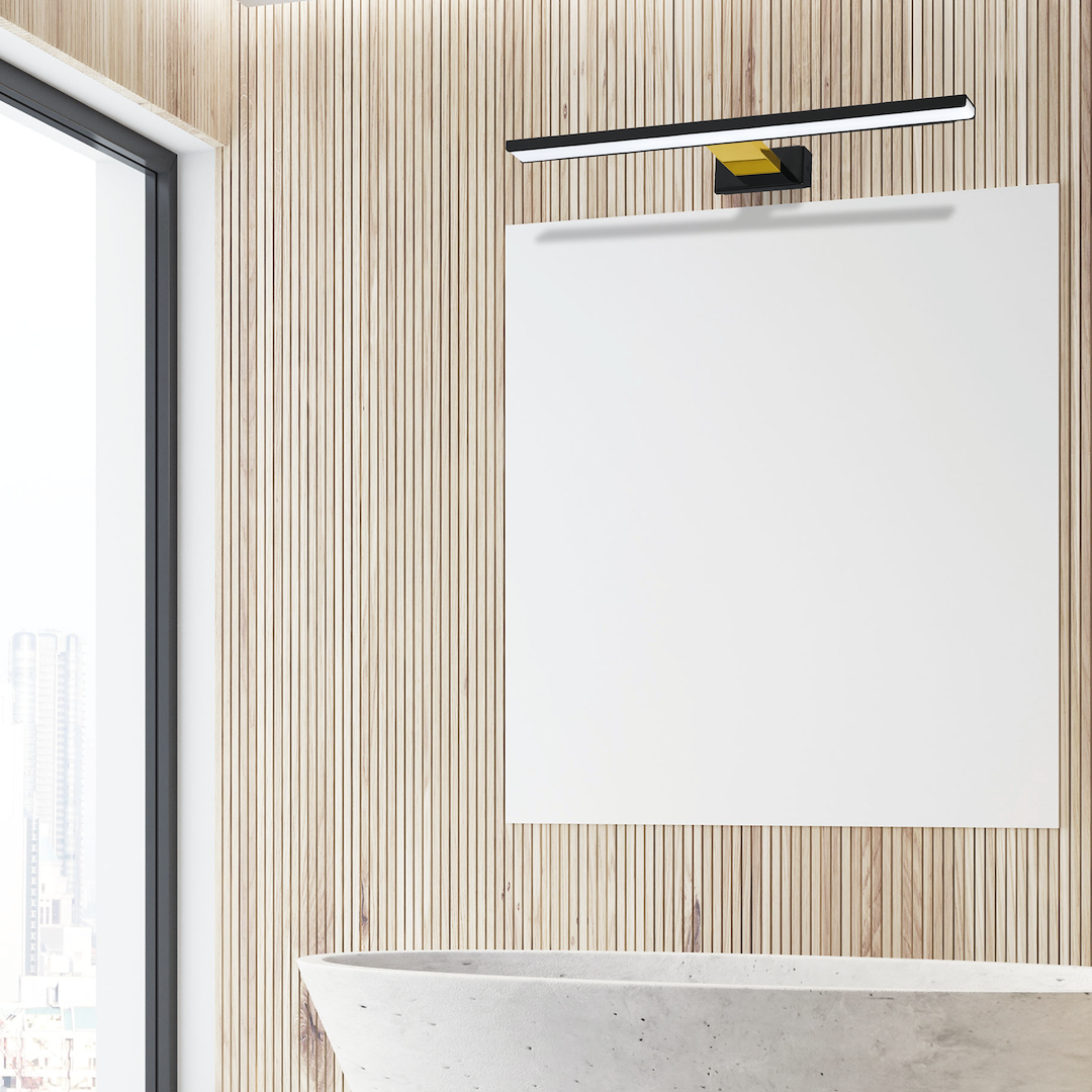 Applique miroir salle de bain SHINE 60 cm LED 13,8 W IP44 Noir/Or Applique murale SHINE NOIR/OR 60cm 13,8W LED