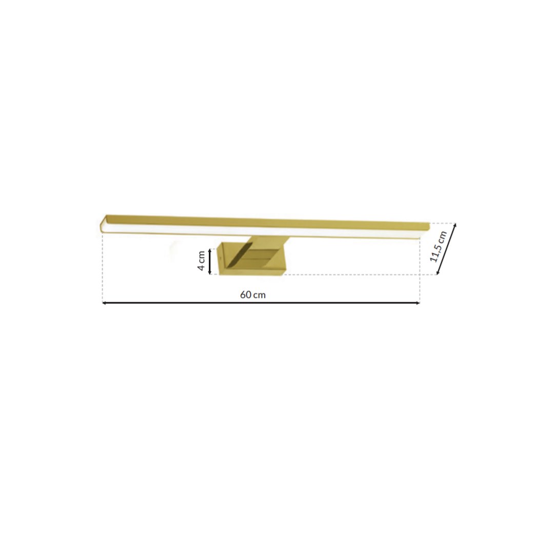 Applique salle de bain SHINE OR 60 cm LED 13,8 W IP44 miroir 4000 K Applique murale SHINE OR 60cm 13,8W LED