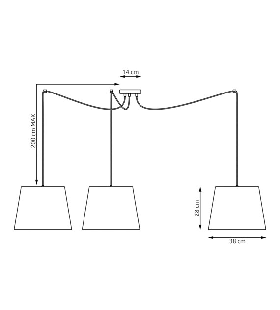 Lampe suspendue Ascot beige en tissu – lumière tamisée ASCOT 3 BEIGE