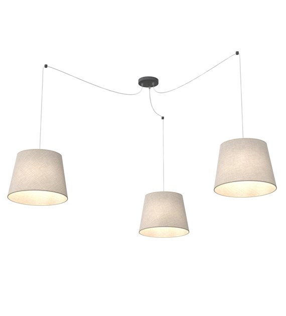 Lampe suspendue Ascot beige en tissu – lumière tamisée ASCOT 3 BEIGE