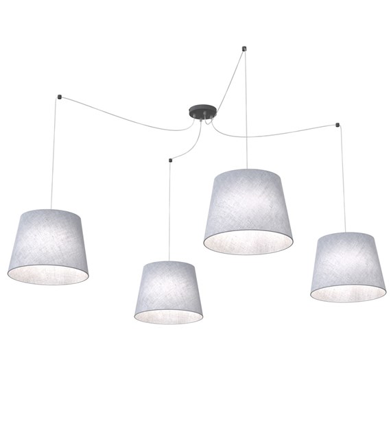 Lampe suspendue Ascot 4 Gris – design épuré, ambiance chaleureuse ASCOT 4 GRIS