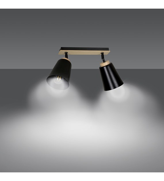 ATLAS 2 NOIR plafonnier design scandinave à 2 lampes ATLAS 2 NOIR