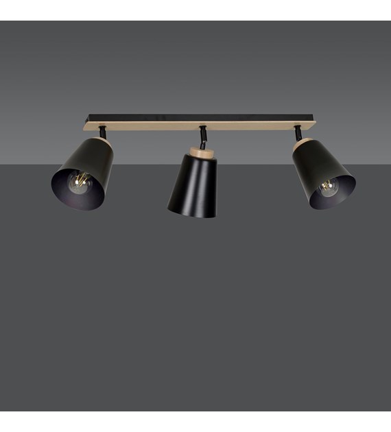 ATLAS 3 NOIR: plafonnier design scandinave à 3 sources lumineuses ATLAS 3 NOIR