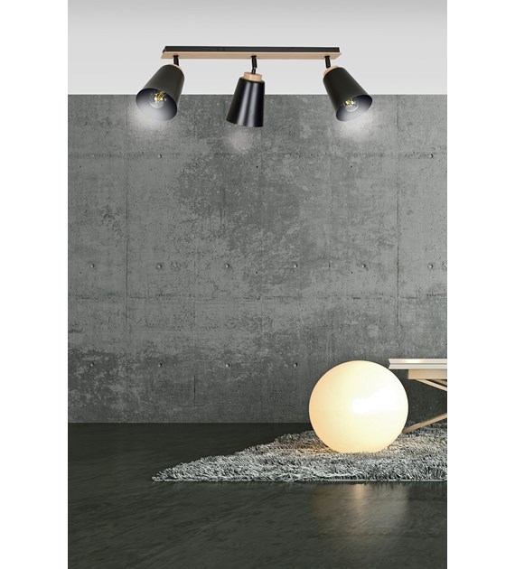 ATLAS 3 NOIR: plafonnier design scandinave à 3 sources lumineuses ATLAS 3 NOIR