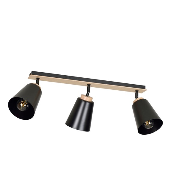ATLAS 3 NOIR: plafonnier design scandinave à 3 sources lumineuses ATLAS 3 NOIR